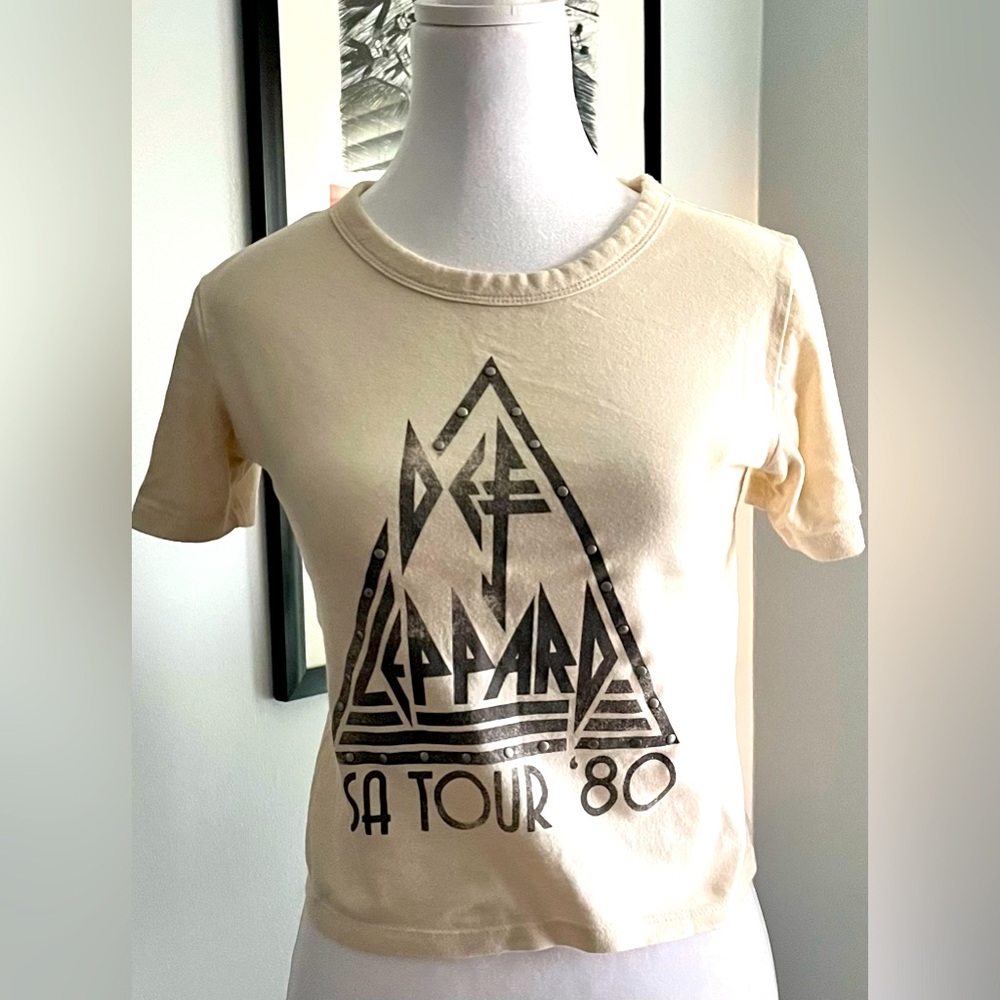 XS Def Leppard vintage cropped tee